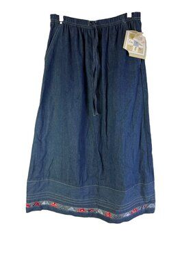 Deadstock Vintage 90s Skirt Denim Jean Midi Country Western